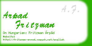 arpad fritzman business card